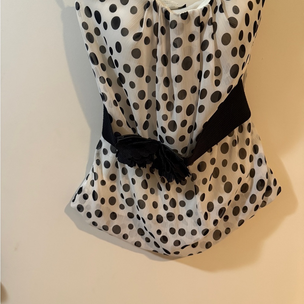 579 Black and White Polka Dot Blouse